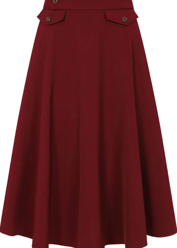Banned Book Club 50's Swing Skirt Burgundy