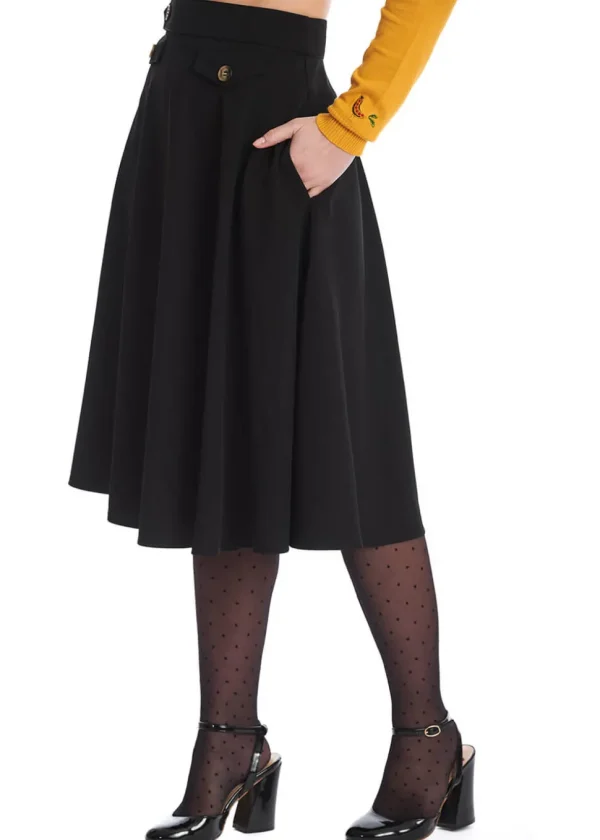 Banned Book Club 50's Swing Skirt Black