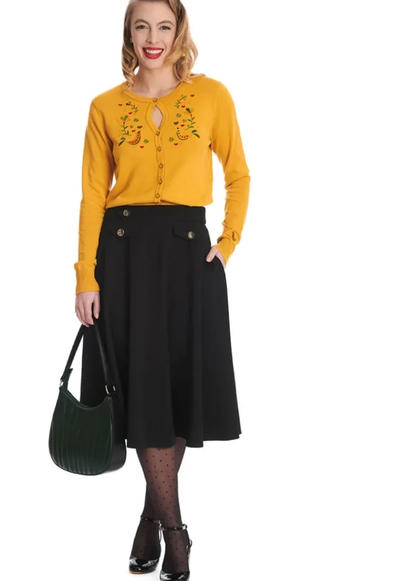 Banned Book Club 50's Swing Skirt Black