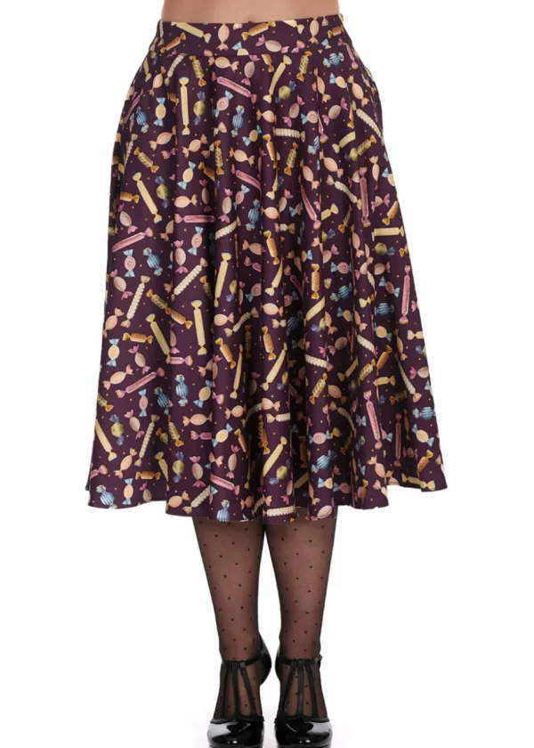 Banned Candy 50's Swing Skirt Aubergine