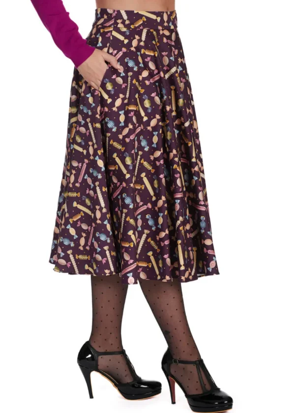 Banned Candy 50's Swing Skirt Aubergine