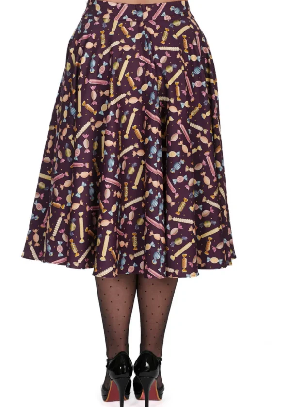 Banned Candy 50's Swing Skirt Aubergine