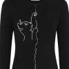 Banned Cat Scallop Collar 40's Cardigan Black
