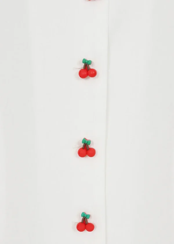 Banned Cherry Button 40's Blouse White