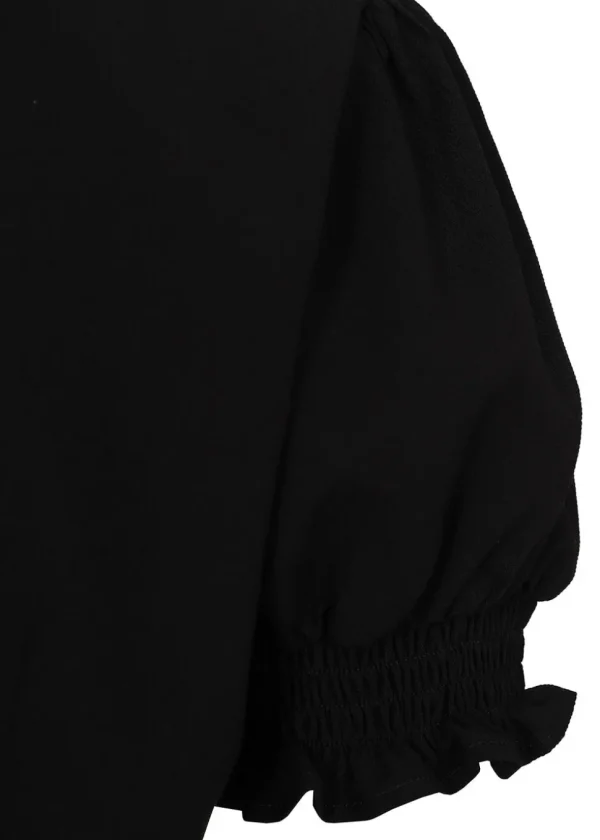Banned Cherry Button 40's Blouse Black