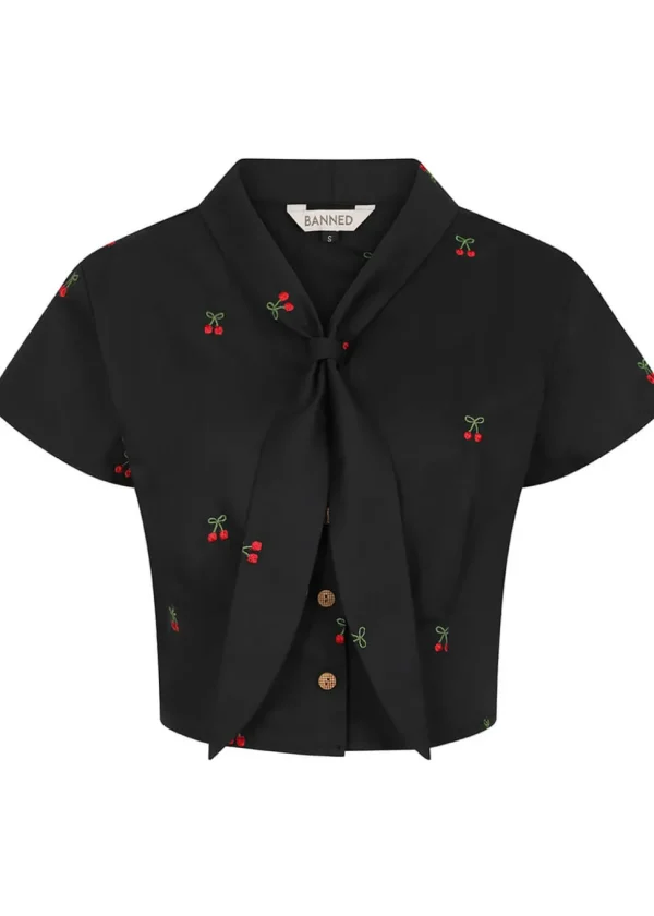 Banned Cherry Vibes Blouse Black