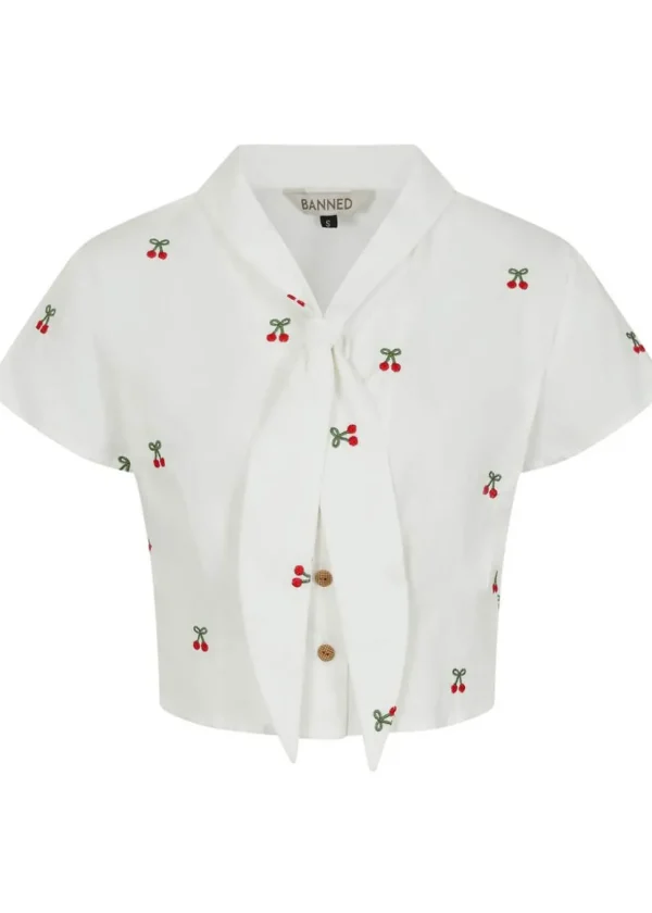 Banned Cherry Vibes Blouse White