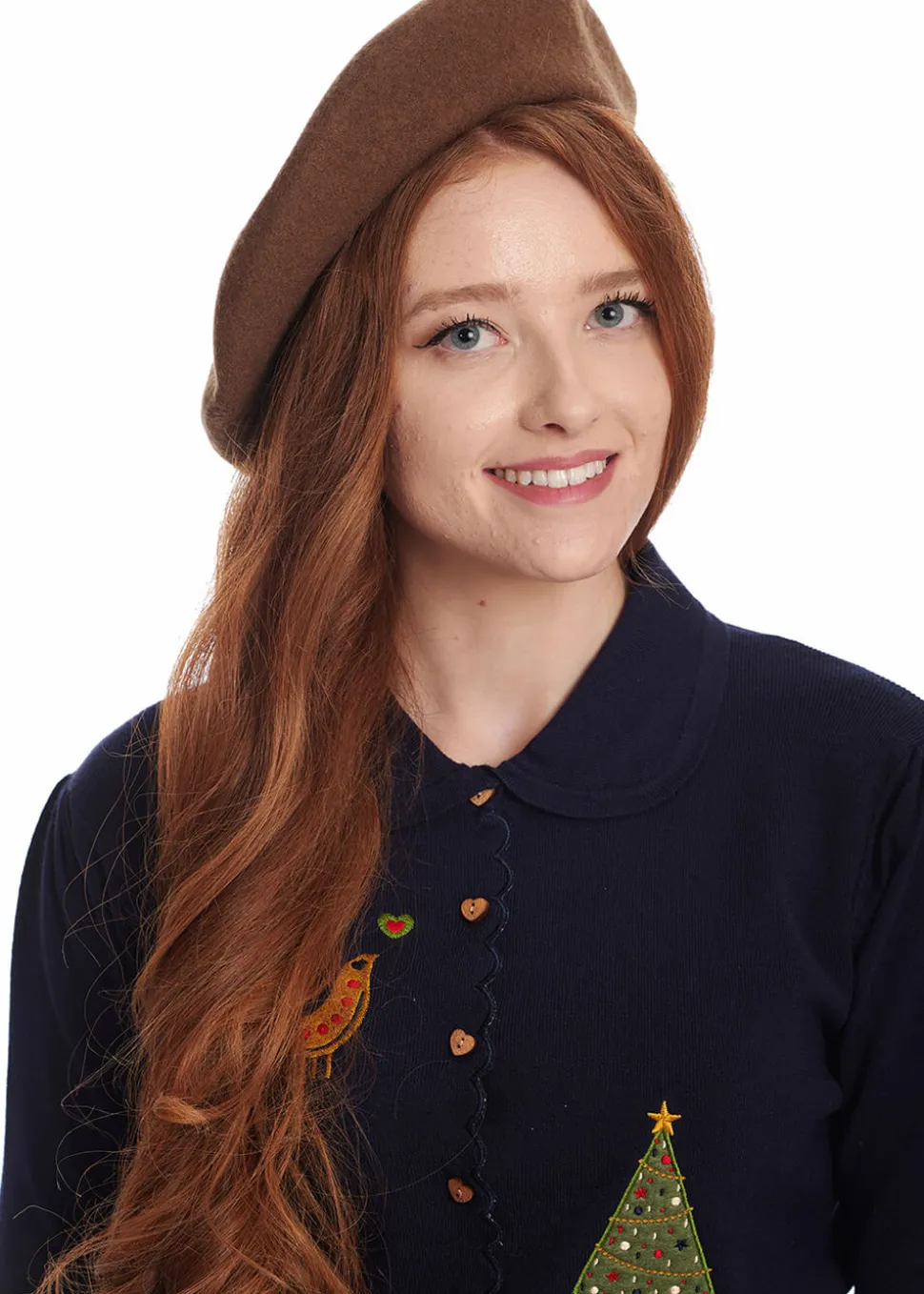 Banned Claire Vintage 50's Beret Coffee Brown