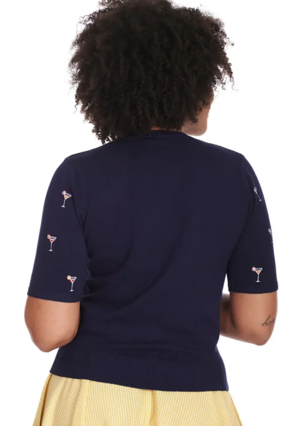 Banned Cocktail Hour Jumper Navy Blue