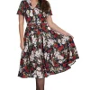 Banned Dark Rose 50's Swing Dress Navy