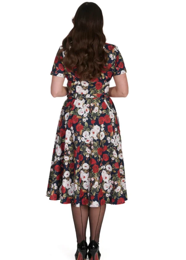Banned Dark Rose 50's Swing Dress Navy