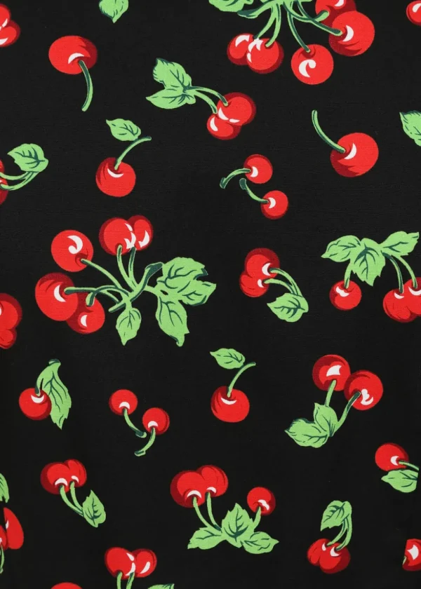 Banned Darla Cherries 50's Swing Dress Black