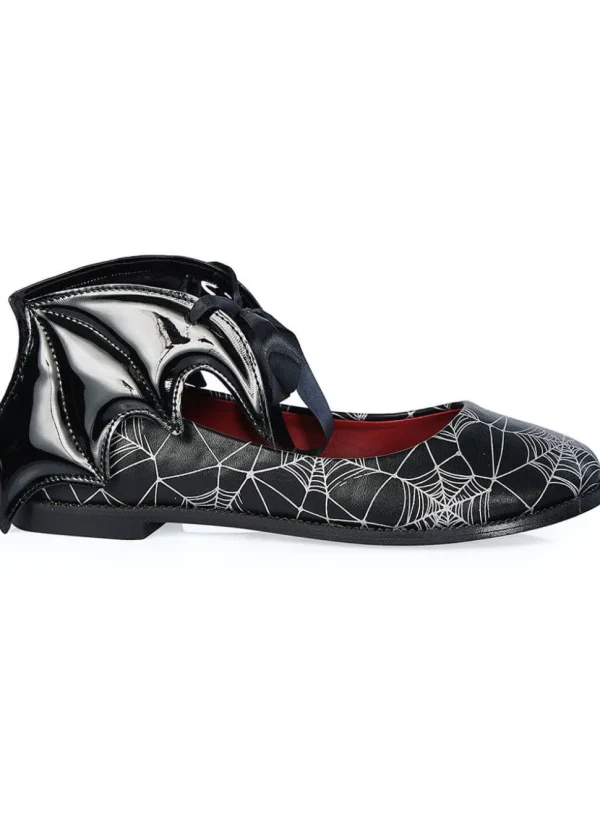 Banned Dead Of Night Bat Spiderweb Ballerina's Black