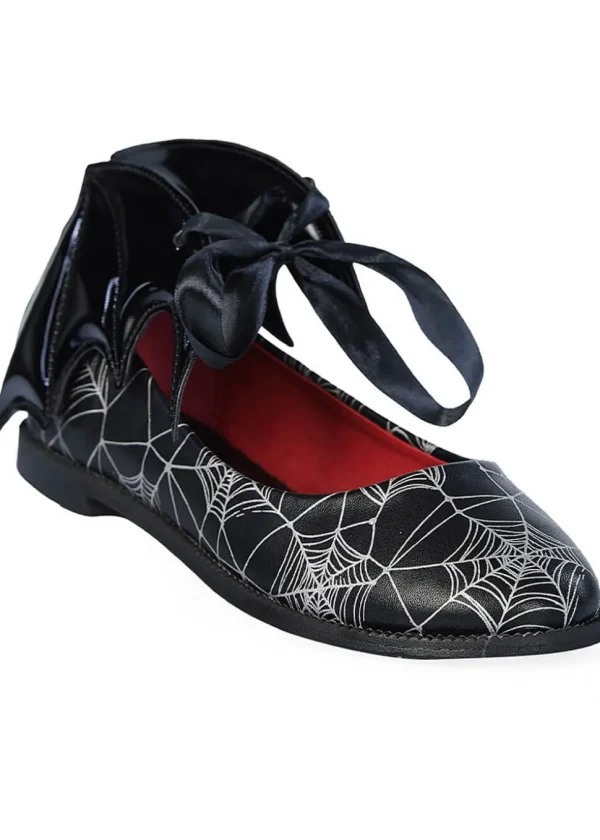 Banned Dead Of Night Bat Spiderweb Ballerina's Black