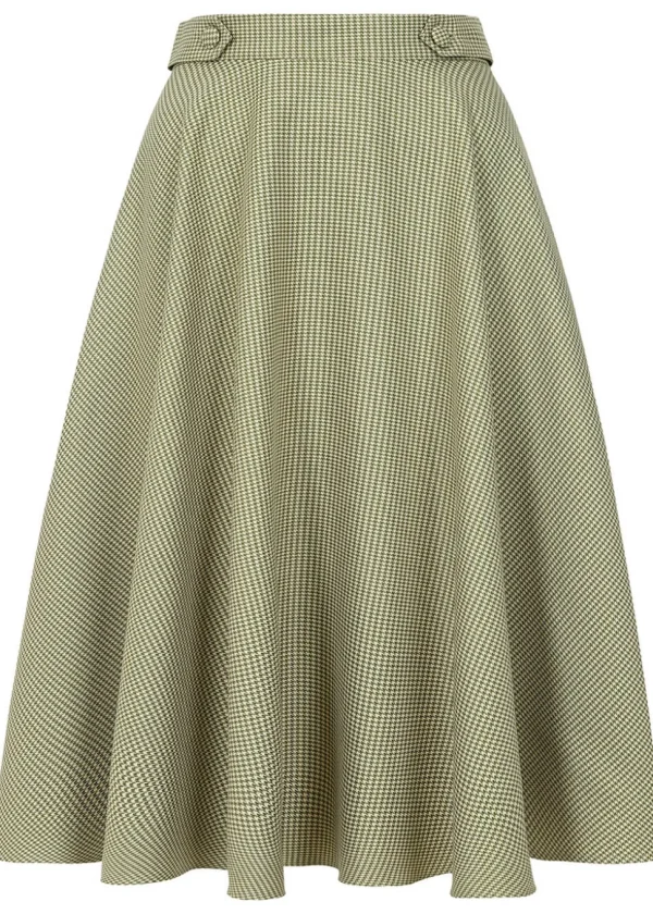 Banned Di Di 50's Swing Skirt Olive White
