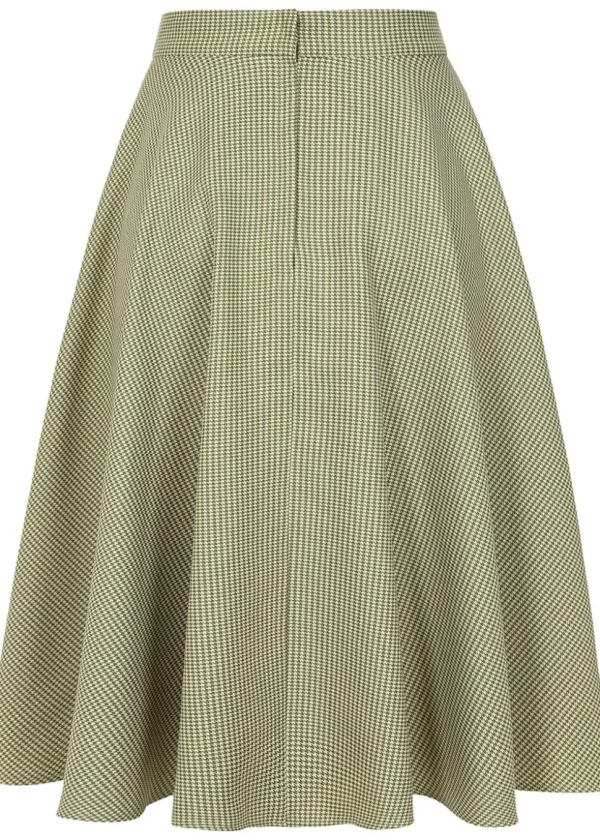 Banned Di Di 50's Swing Skirt Olive White