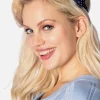 Banned Dionne Polkadot Bow 50's Headband Navy White