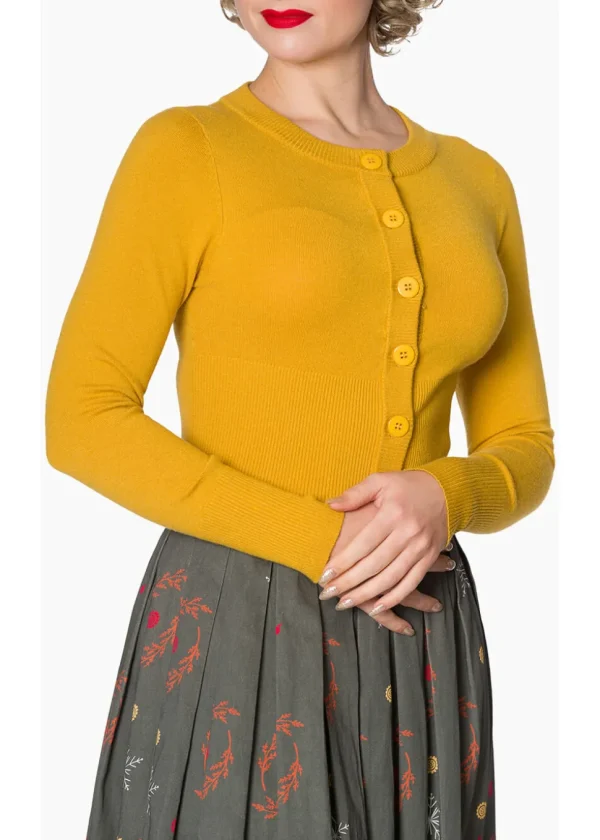 Banned Dolly 50's Cardigan Mustard