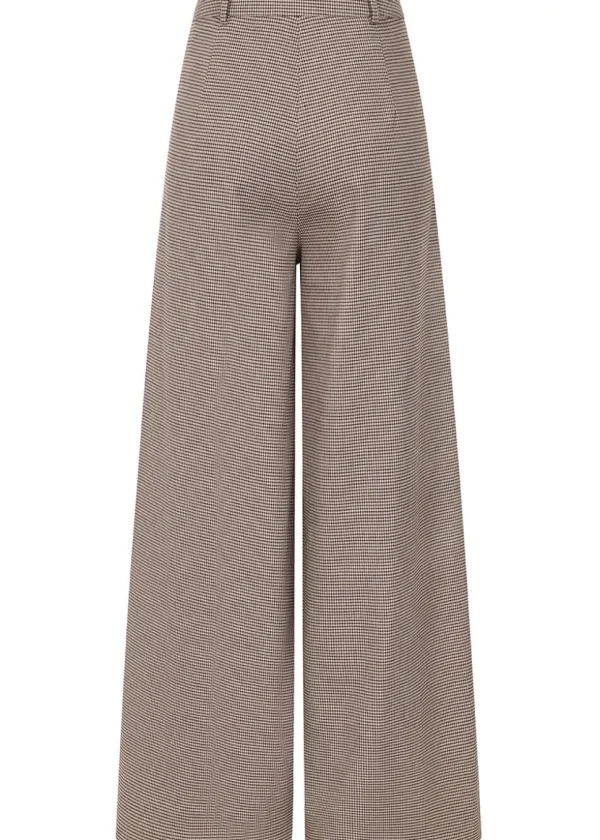 Banned Eliza Houndstooth 40's Trousers Brown