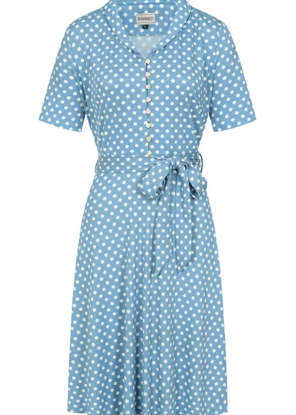 Banned Ellen Spot 60's Dress Blue