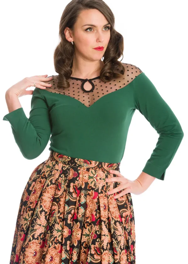 Banned Evita Evening 50's Top Green