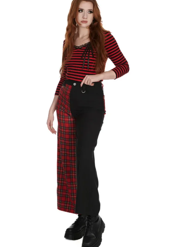 Banned Fade Into You Striped Top Black Red