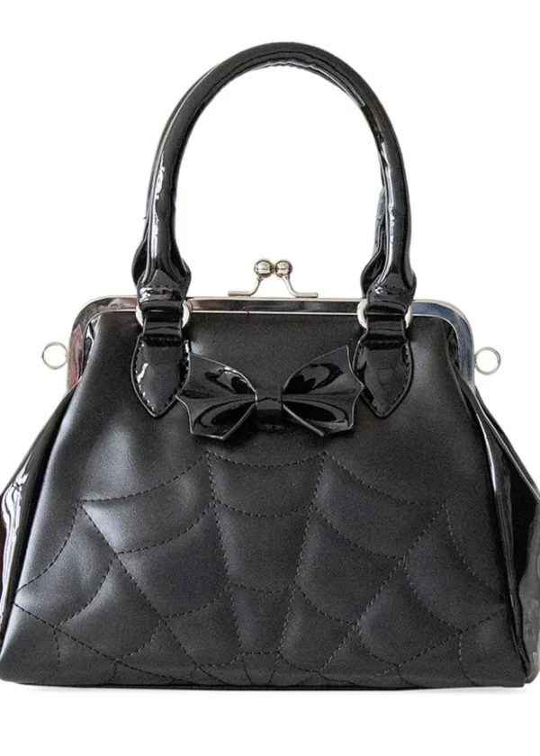 Banned Femme Fatale Spiderweb 50's Bag Black