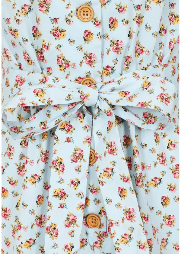 Banned Flora 50's Playsuit Blue