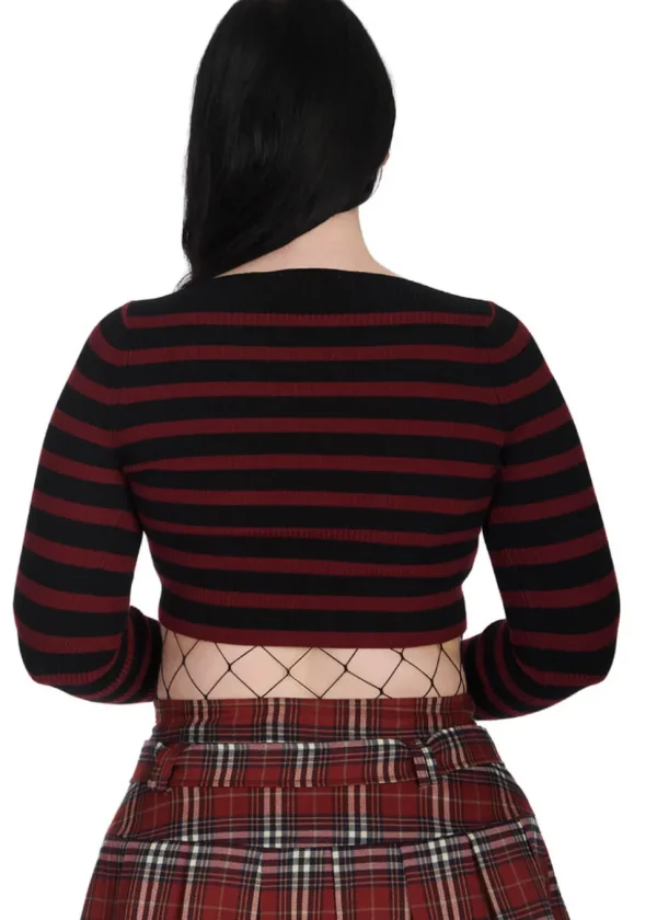 Banned Frances Striped Longsleeve Burgundy Black