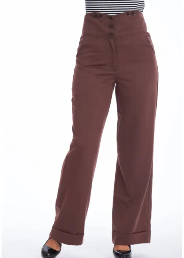 Banned Girl Boss 40's Trousers Brown