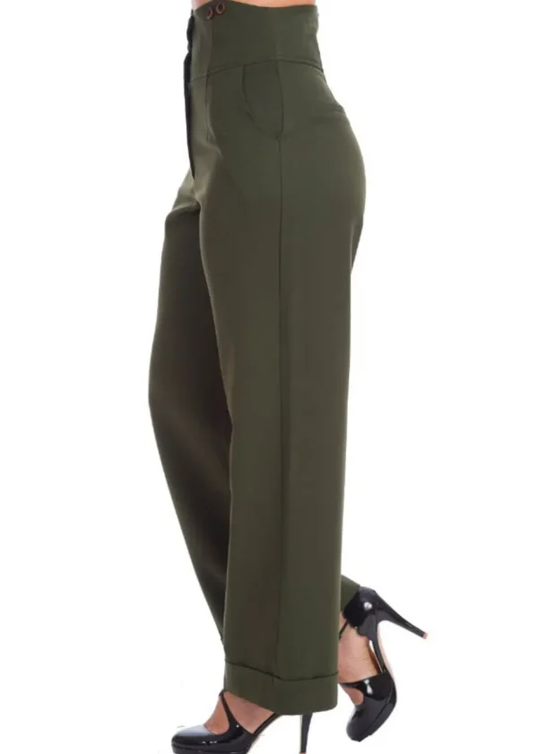Banned Girl Boss 40's Trousers Green