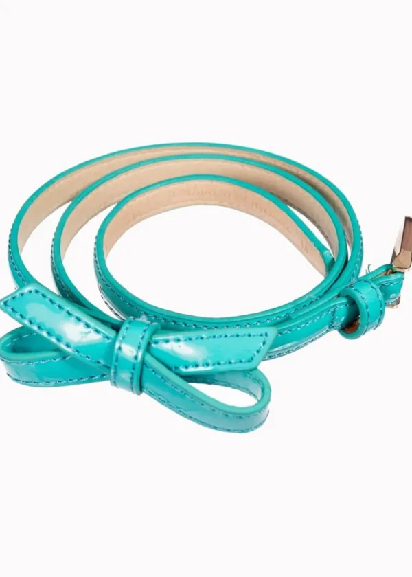Banned Gold Rush Bow Belt Aqua