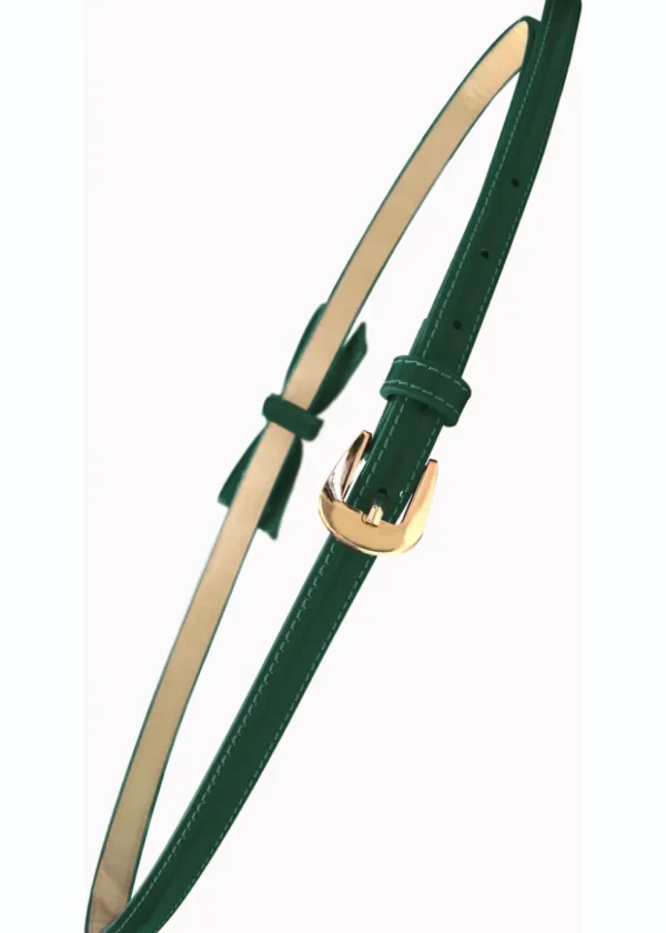 Banned Gold Rush 50's Laquer Belt Forest Green