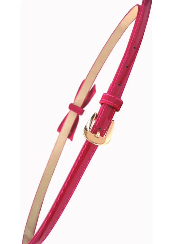 Banned Gold Rush 50's Laquer Belt Hot Pink