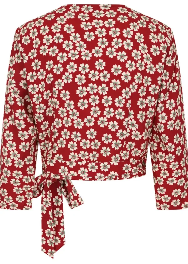 Banned Gracie Blossom 40's Wrap Blouse Red