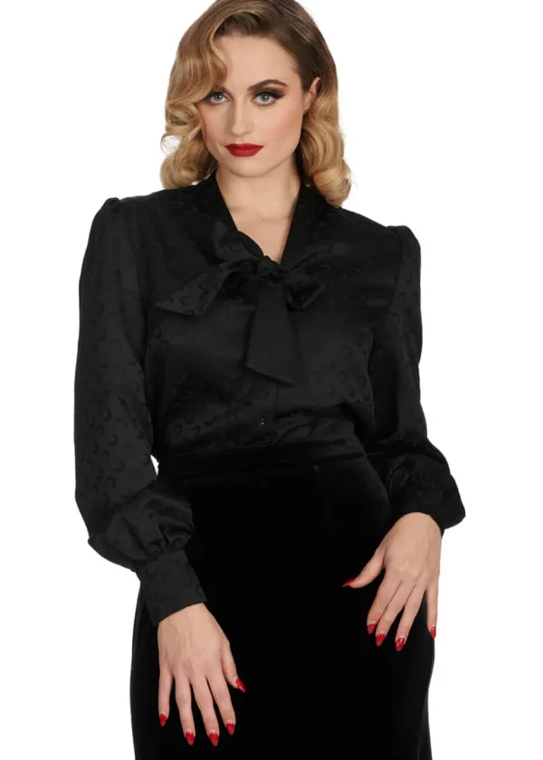 Banned Half Moon Blouse Black