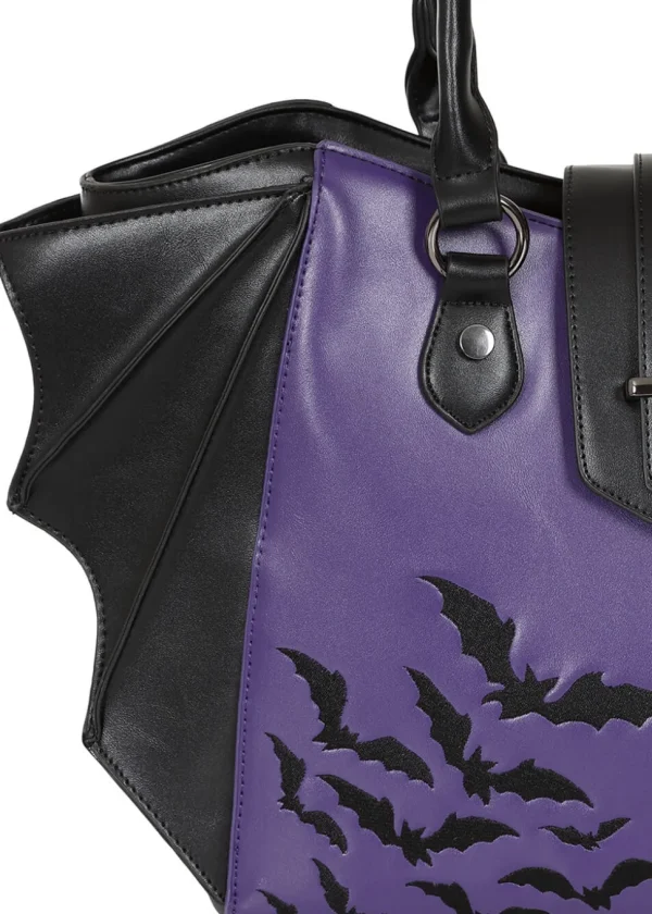 Banned Haunted Annabelle Tote Bag Purple Black