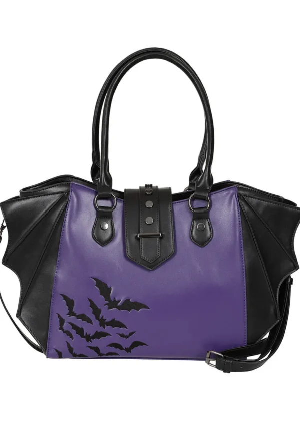 Banned Haunted Annabelle Tote Bag Purple Black