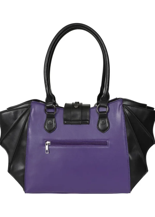 Banned Haunted Annabelle Tote Bag Purple Black