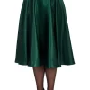 Banned Hazel Satin Sparkle 50's Swing Skirt Green
