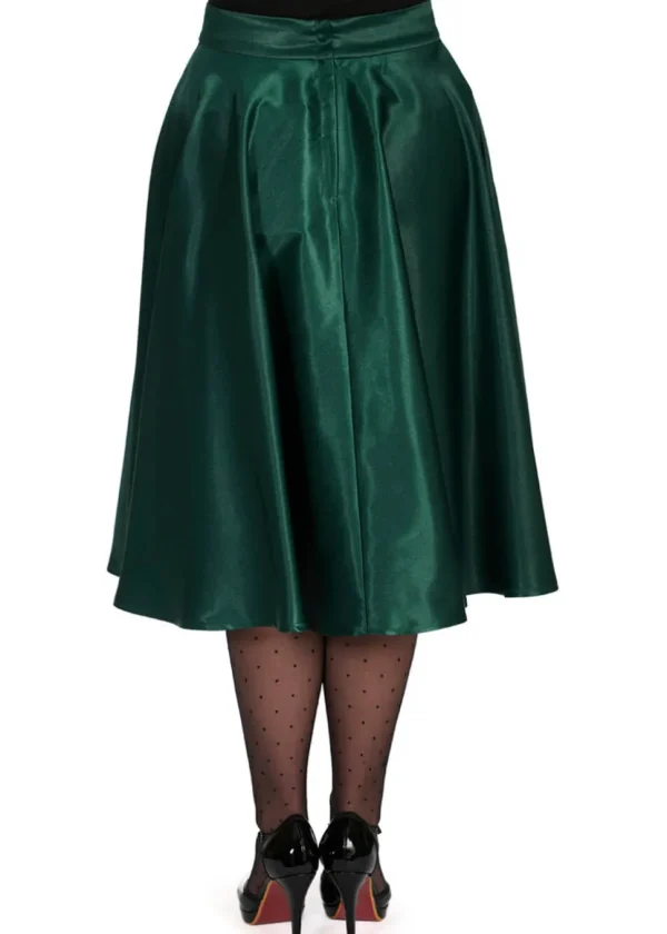Banned Hazel Satin Sparkle 50's Swing Skirt Green