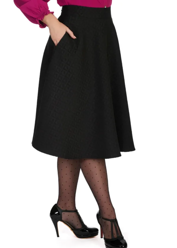 Banned Heart 40's Swing Skirt Black