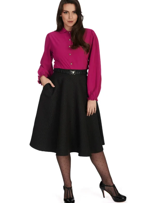 Banned Heart 40's Swing Skirt Black