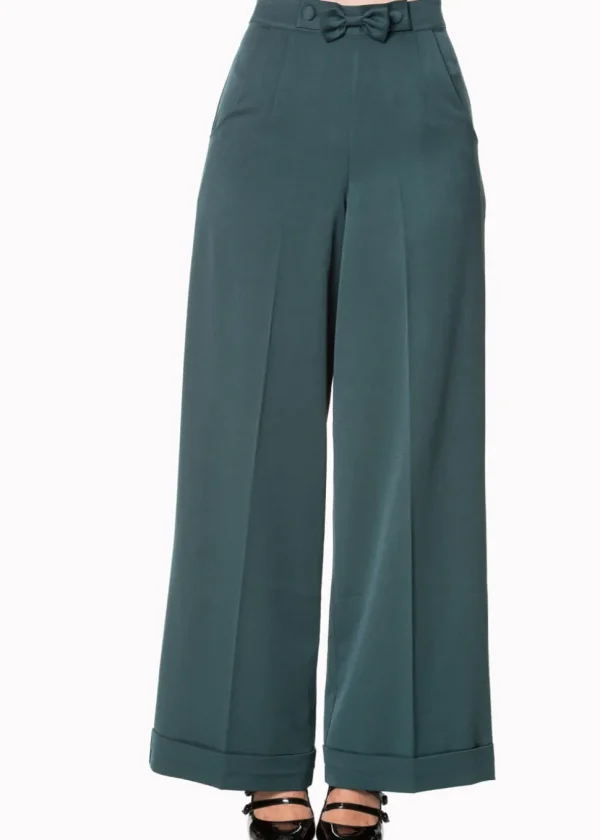 Banned Hidden Away 40's Trousers Teal