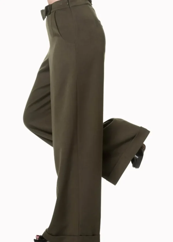 Banned Hidden Away 40's Trousers Olive Green