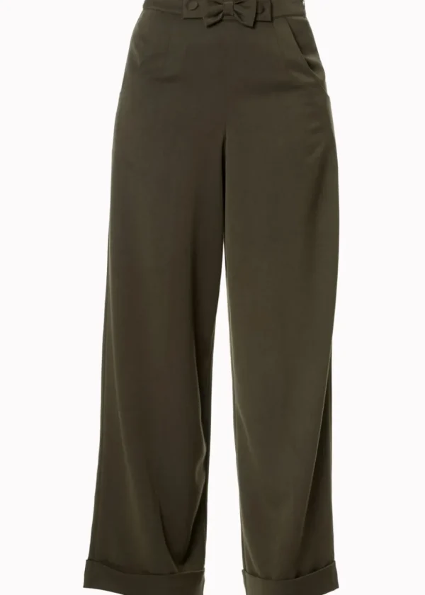 Banned Hidden Away 40's Trousers Olive Green