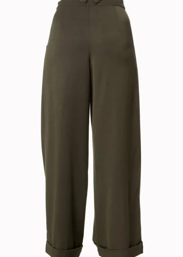 Banned Hidden Away 40's Trousers Olive Green