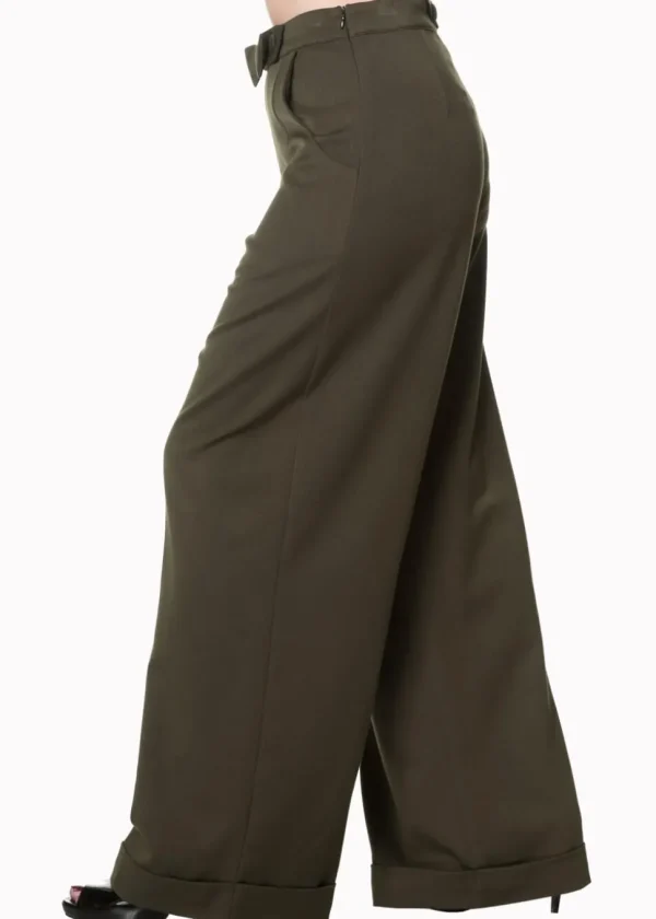 Banned Hidden Away 40's Trousers Olive Green
