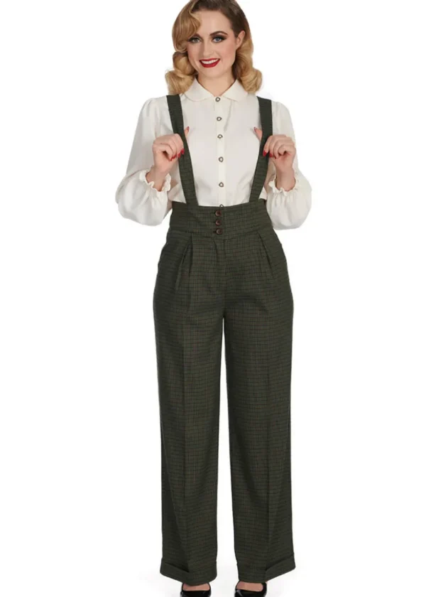 Banned Jenny Check 40's Trousers Green