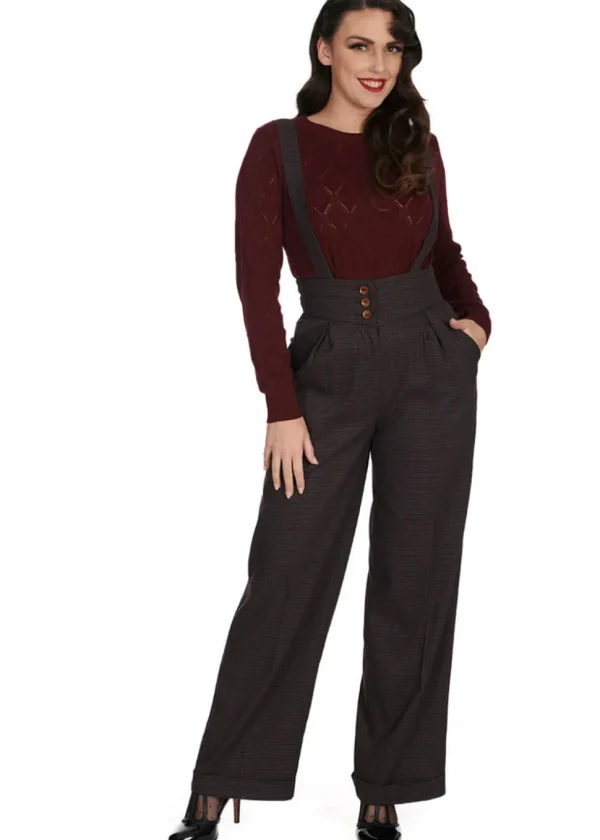 Banned Jenny Check 40's Trousers Navy
